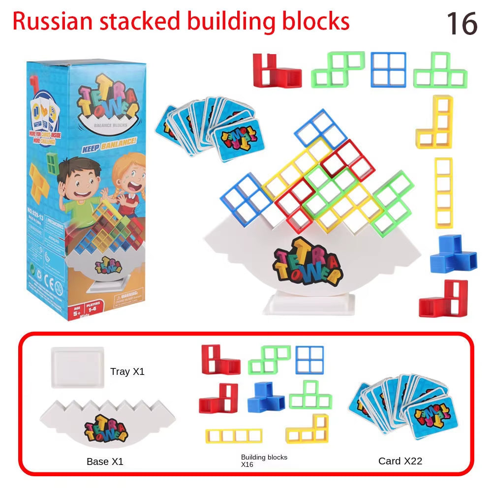 New 3D Tetris Tower Balancing Stacking Toys, Board Games for Kids,Puzzle Board Assembly Brick Educational, Parties, Travel Toys