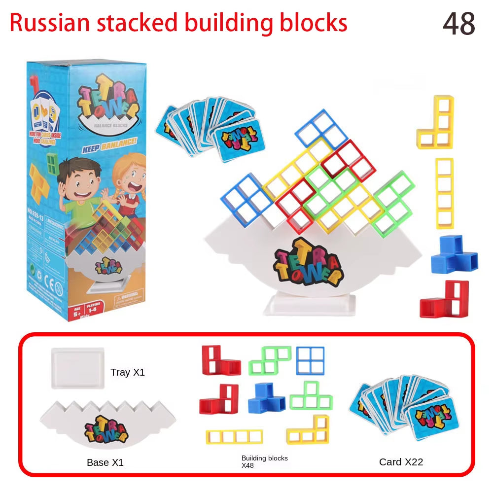 New 3D Tetris Tower Balancing Stacking Toys, Board Games for Kids,Puzzle Board Assembly Brick Educational, Parties, Travel Toys