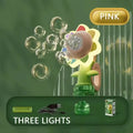 3-Speed Adjustment Sunflower Bubble Machine Adjustment Automatic Portable Blowing Bubble Bath Toy Night Light Birthday Party